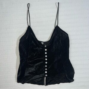 Free People Intimately Black Velvet Cami Tank Womens Size XS Whimsygoth Grunge